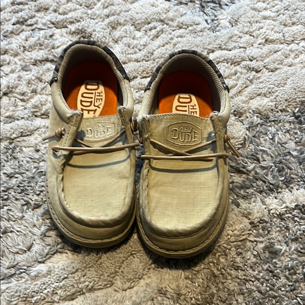 Hey Dude Cream Moccasins with Relaxed Fit and Stitching Details